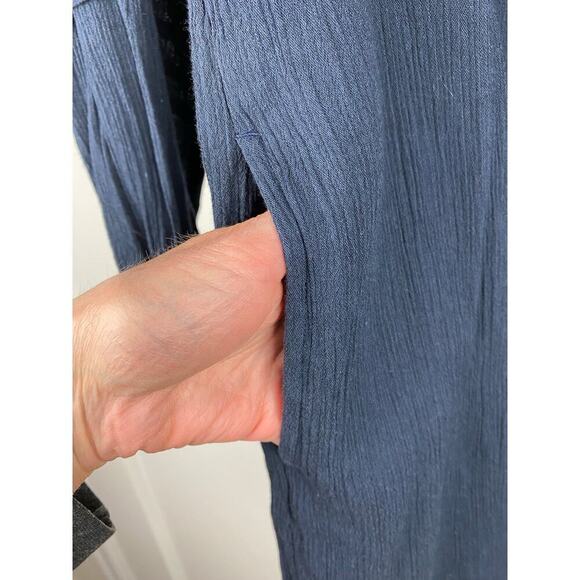 Abercrombie & Fitch Women's S Blue Embroidered Floral Mini Boho Shift Dress - Picture 9 of 9